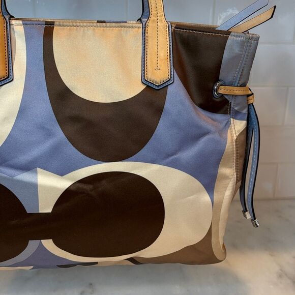 Coach Bag Purse Handbag Charlie Chelsea Sateen Scarf Print Colorful Tote Bag - Picture 6 of 16